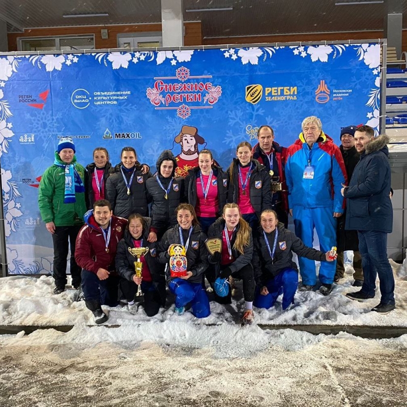 Женская команда ВВА-Подмосковье победители Кубка России по регби на снегу 2023!